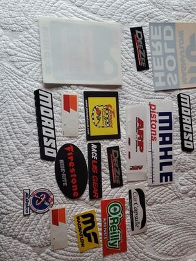 Assorted Automotive Decal Sticker Sheet - Brand Logos Included